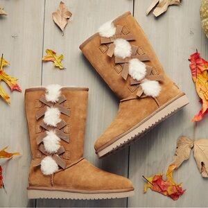 Kookaburra by UGG Victoria Tall Kids winter Boots-Chestnut color-Size 4